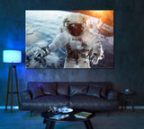 Astronaut in Outer Space Canvas Print ArtLexy 1 Panel 24"x16" inches 