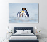 Cuddling King Penguins Canvas Print ArtLexy 1 Panel 24"x16" inches 
