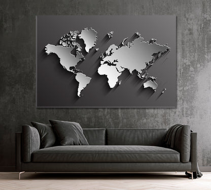 Minimalist World Map Canvas Print ArtLexy   