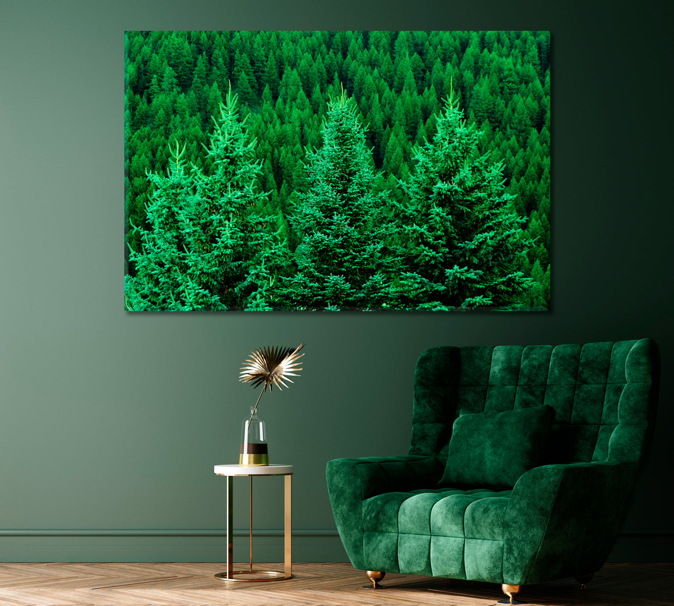 Pine Forest Canvas Print ArtLexy 1 Panel 24"x16" inches 