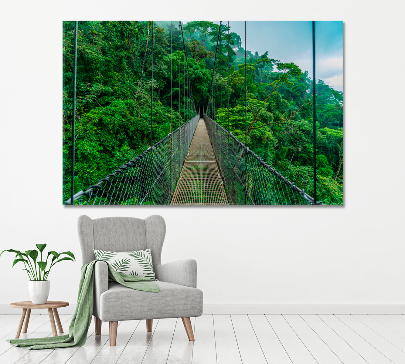 Mistico Arenal Hanging Bridges Park Costa Rica Canvas Print ArtLexy 1 Panel 24"x16" inches 