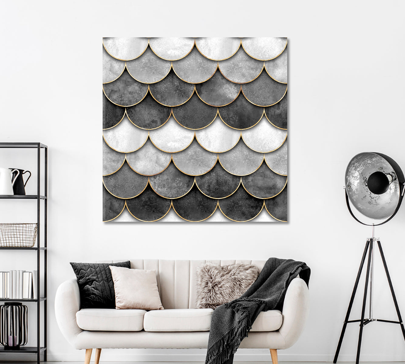 Abstract Geometric Waves Canvas Print ArtLexy   