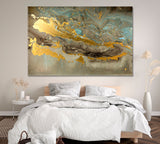 Gold Marble Fluid Painting Canvas Print ArtLexy 1 Panel 24"x16" inches 