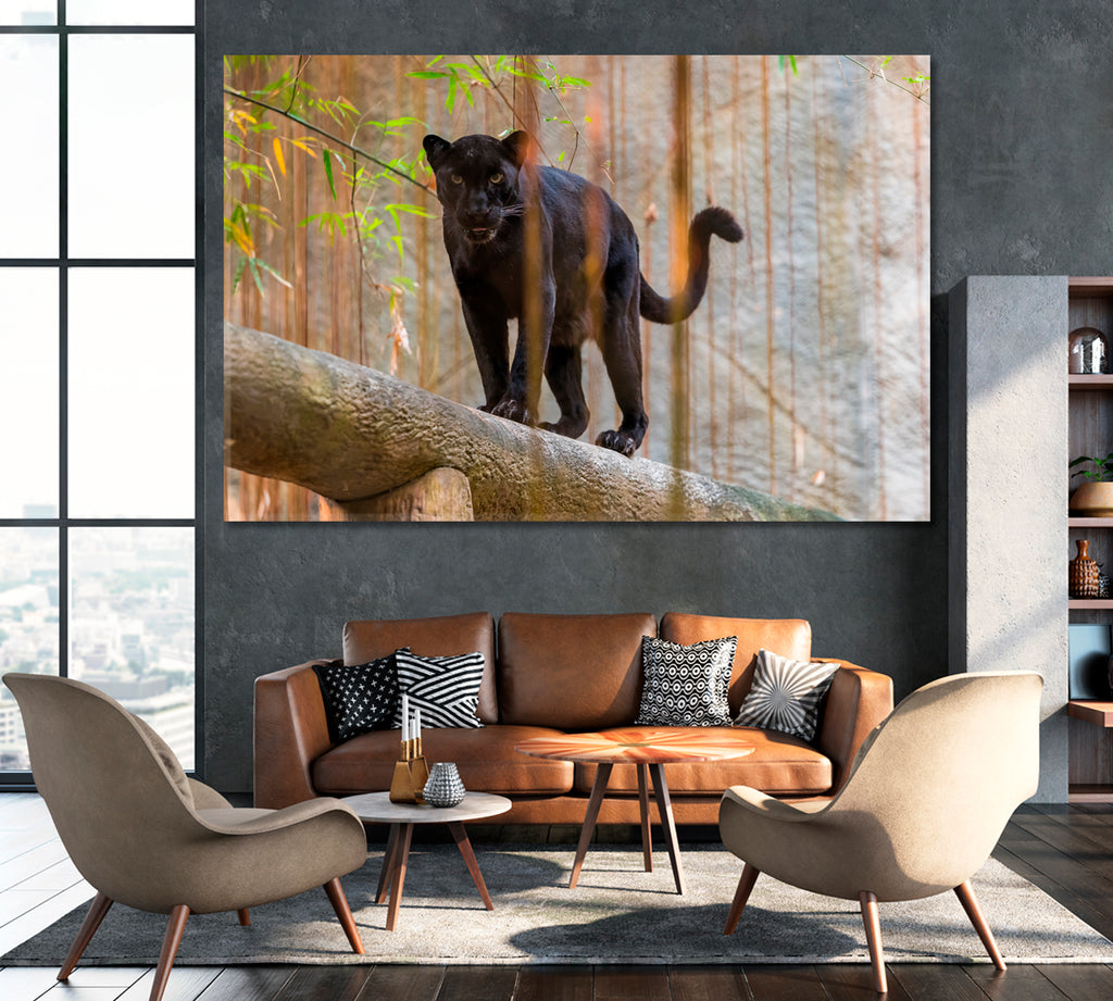 Black Panther on Tree Canvas Print ArtLexy 1 Panel 24"x16" inches 
