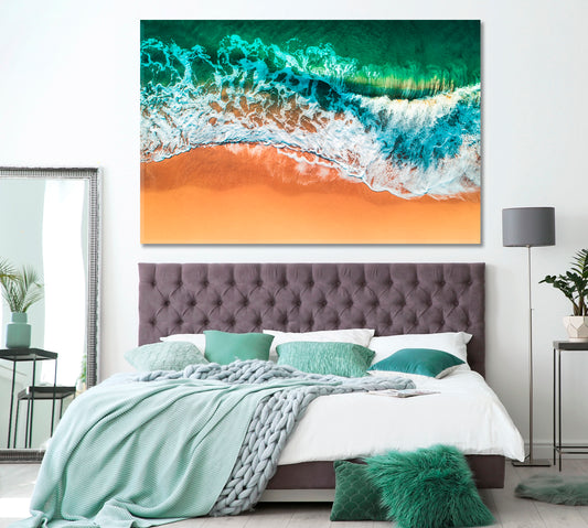 Sea Waves Canvas Print ArtLexy 1 Panel 24"x16" inches 