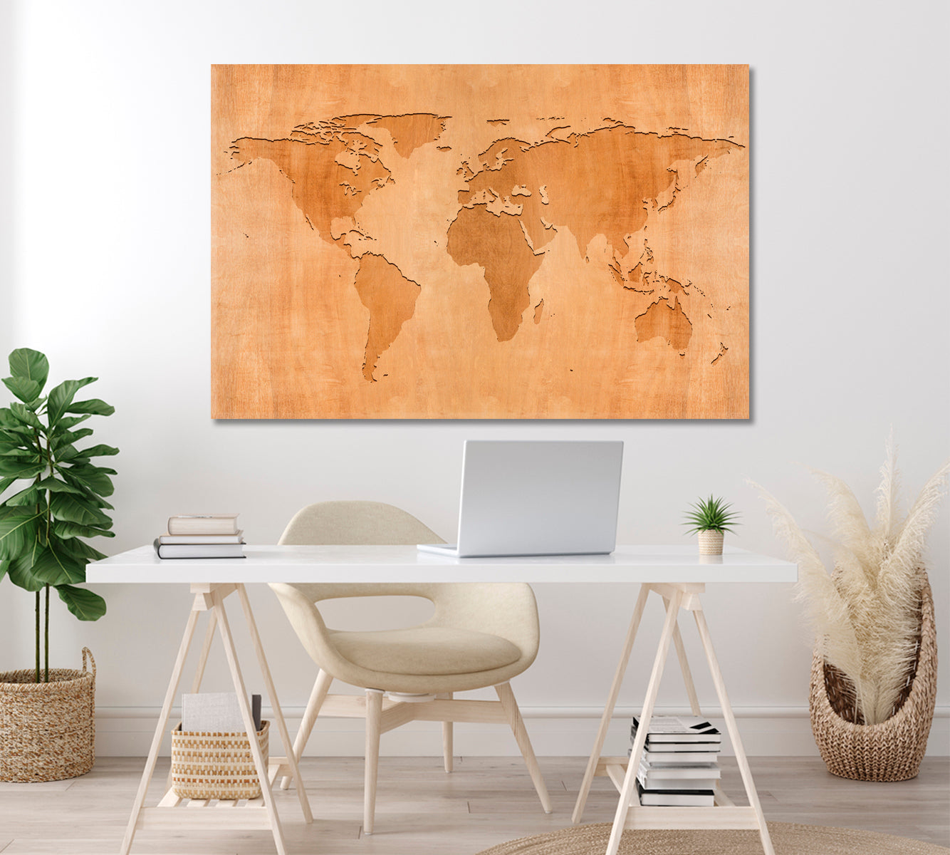 Modern Abstract World Map Canvas Print ArtLexy   