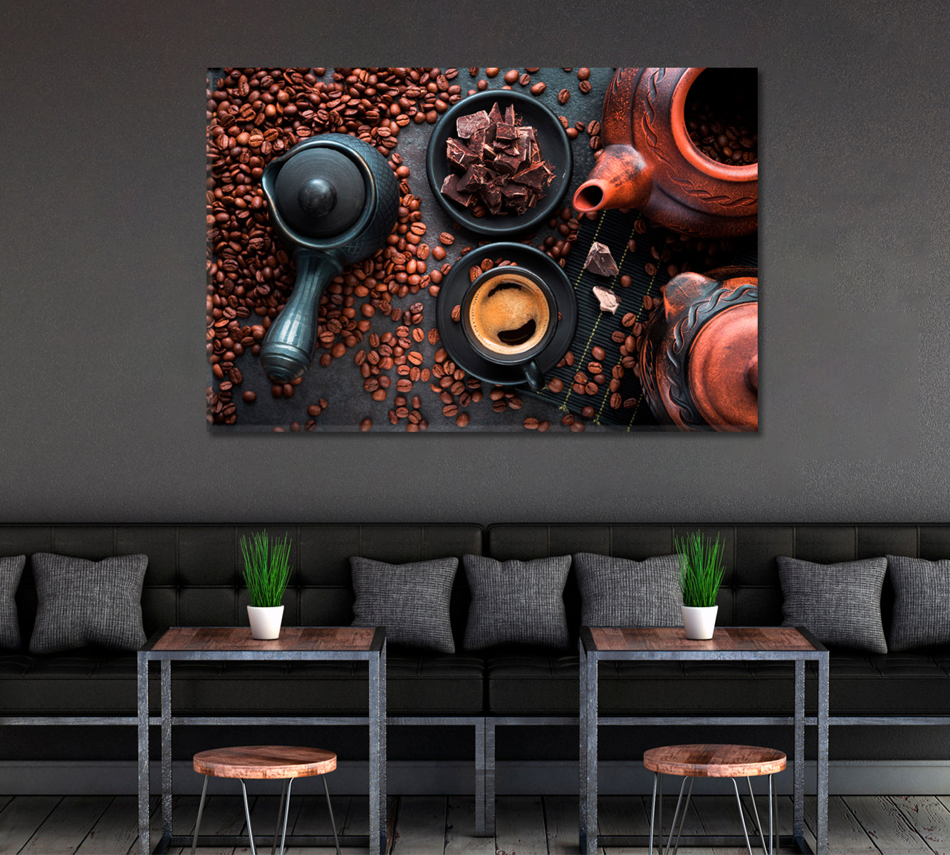 Turkish Espresso Coffee Canvas Print ArtLexy 1 Panel 24"x16" inches 