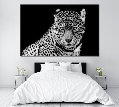 Angry Jaguar in B&W Canvas Print ArtLexy 1 Panel 24"x16" inches 