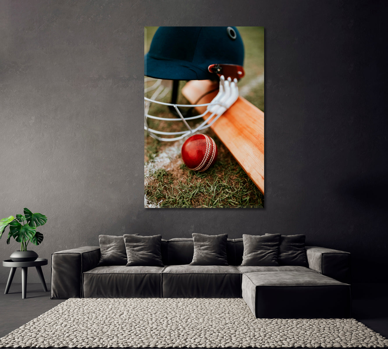 Cricket Ball and Bat Canvas Print ArtLexy   