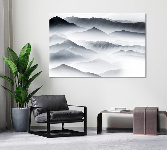 Abstract Foggy Mountains Canvas Print ArtLexy   
