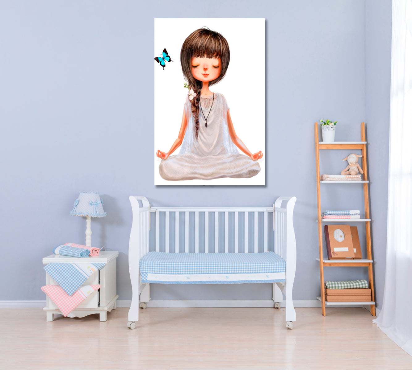 Girl in Yoga Lotus Pose Canvas Print ArtLexy   