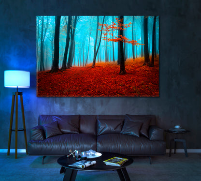 Autumn Forest Canvas Print ArtLexy 1 Panel 24"x16" inches 