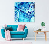 Blue Liquid Marble Canvas Print ArtLexy   