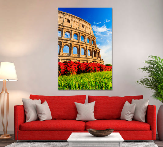 Colosseum in Rome at Summer Italy Canvas Print ArtLexy 1 Panel 16"x24" inches 