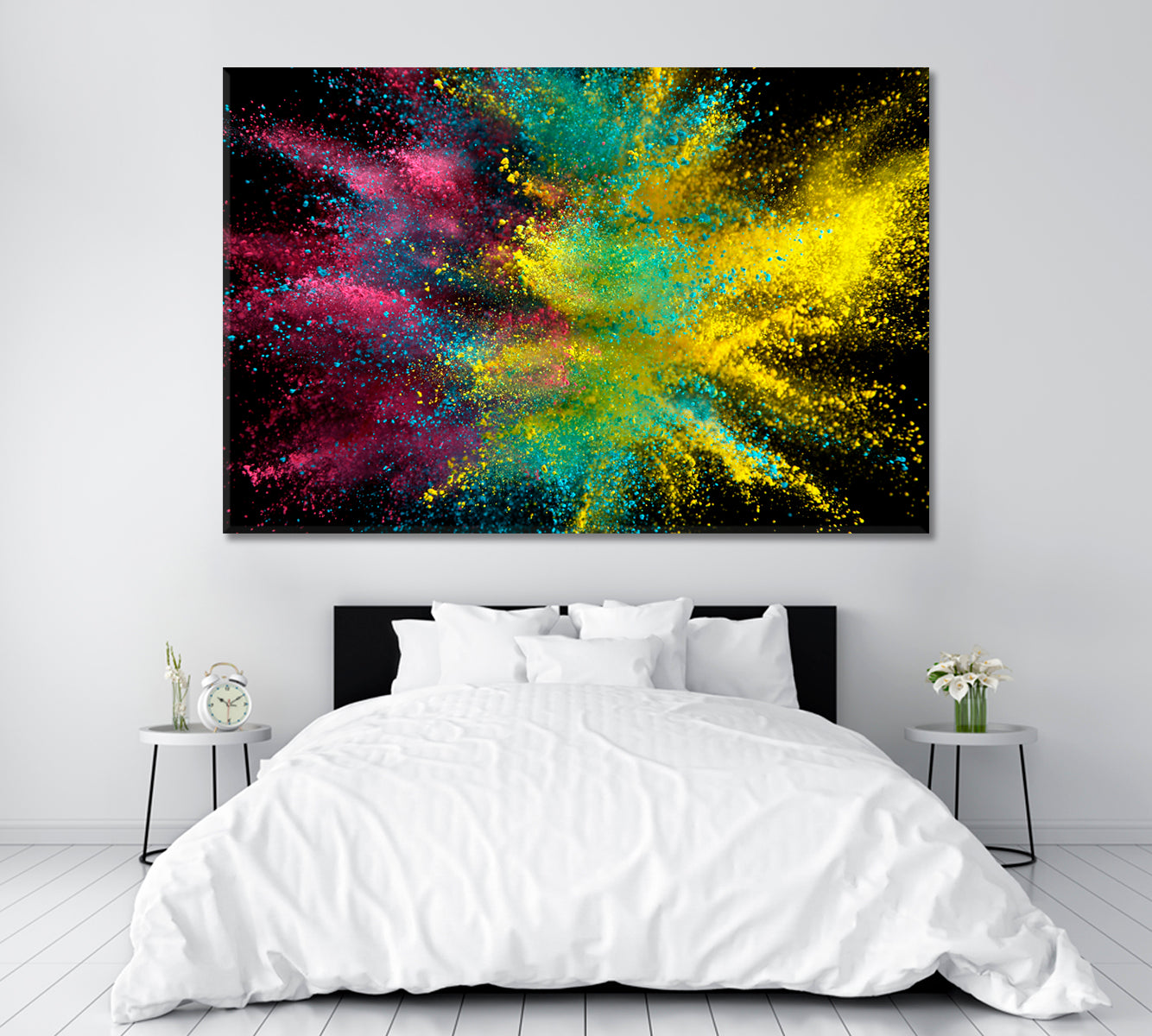 Colorful Powder Explosion Canvas Print ArtLexy 1 Panel 24"x16" inches 