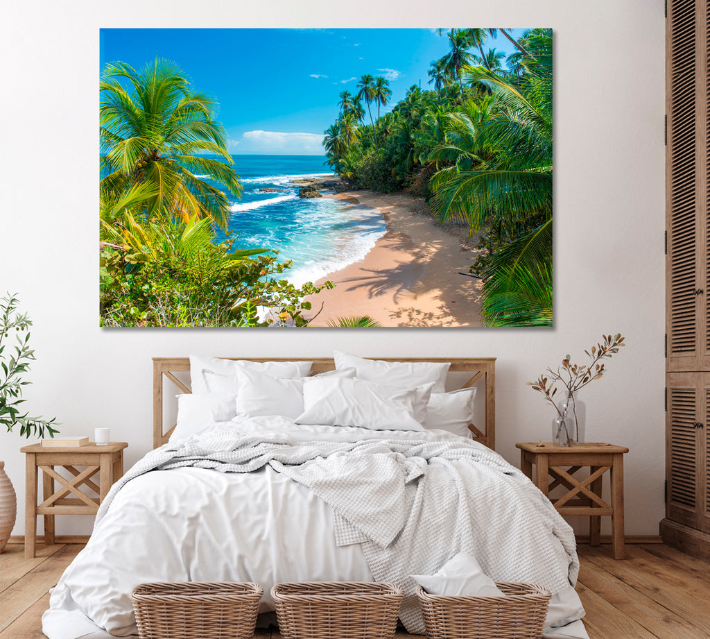 Wild Caribbean Beach Costa Rica Canvas Print ArtLexy 1 Panel 24"x16" inches 