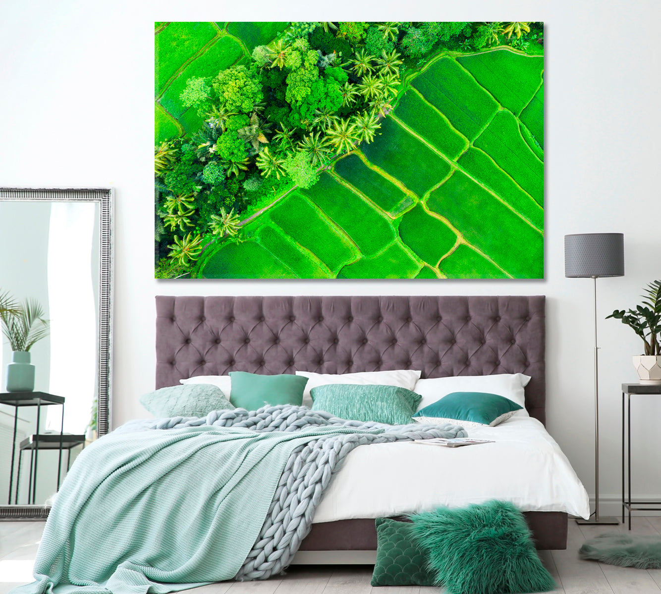 Rice Terraces in Summer Bali Indonesia Canvas Print ArtLexy 1 Panel 24"x16" inches 