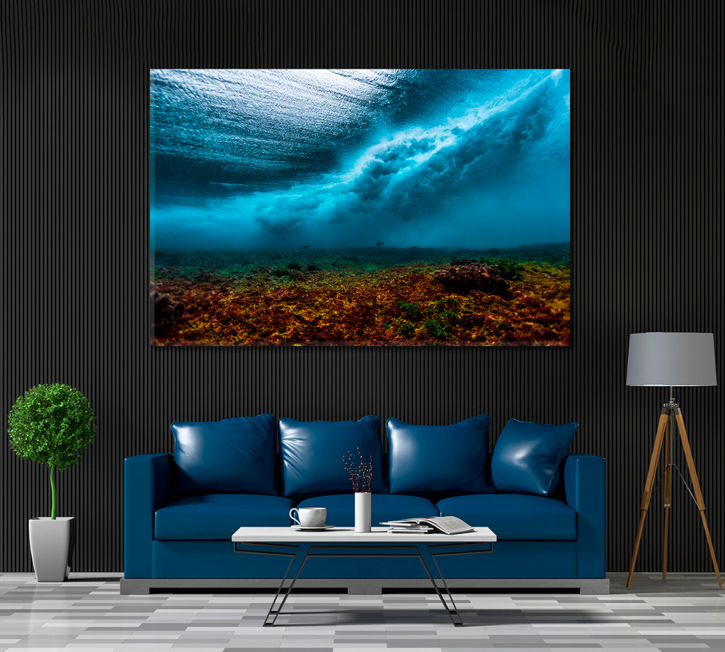 Ocean Underwater View Canvas Print ArtLexy 1 Panel 24"x16" inches 