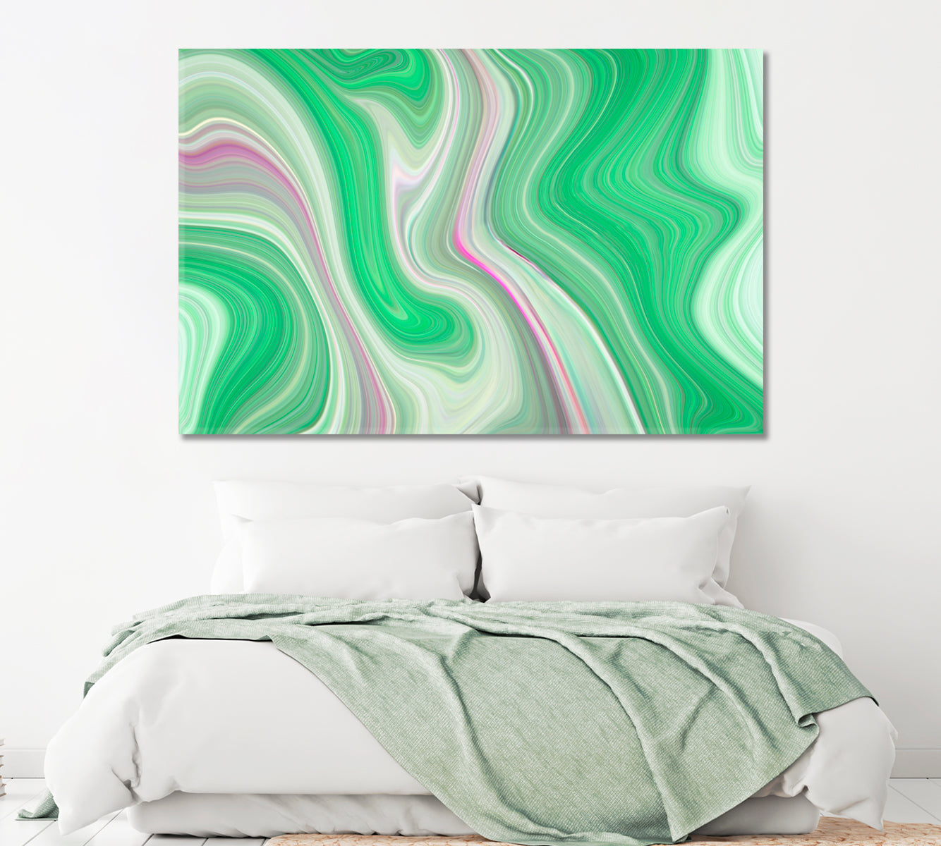 Green Marble Design Canvas Print ArtLexy 1 Panel 24"x16" inches 