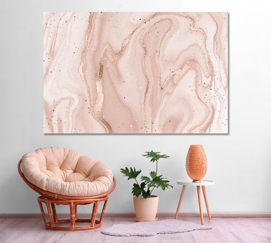 Trendy Abstract Pink Liquid Marble Canvas Print ArtLexy 1 Panel 24"x16" inches 