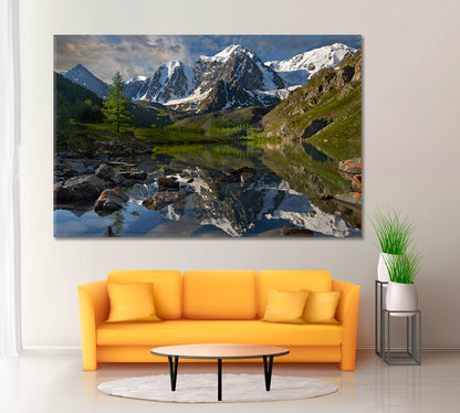 Mountain Lake Siberia Altai Canvas Print ArtLexy 1 Panel 24"x16" inches 