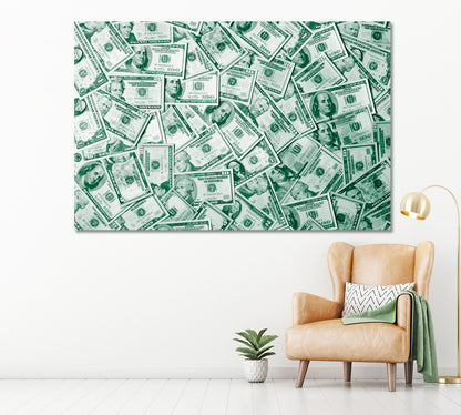 Dollar Banknotes Canvas Print ArtLexy 1 Panel 24"x16" inches 