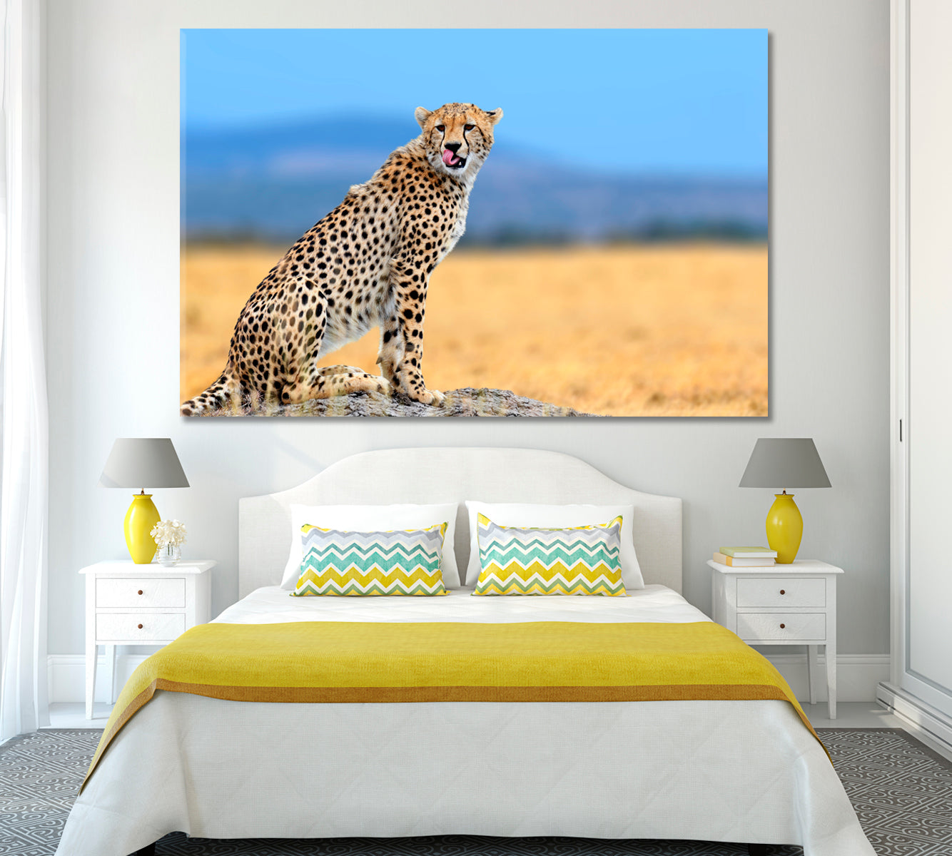 African Cheetah Masai Mara National Park Kenya Africa Canvas Print ArtLexy 1 Panel 24"x16" inches 