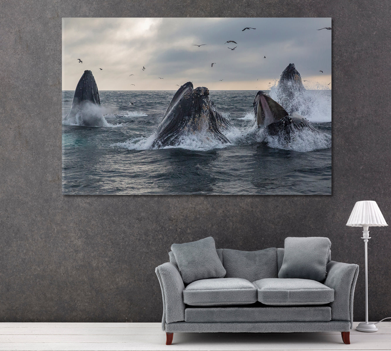 Humpback Whales Canvas Print ArtLexy 1 Panel 24"x16" inches 