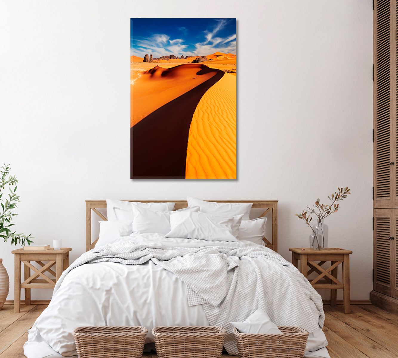 Sand Dunes and Rocks Sahara Desert Canvas Print ArtLexy 1 Panel 16"x24" inches 