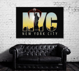 New York City and Statue of Liberty Canvas Print ArtLexy 1 Panel 24"x16" inches 