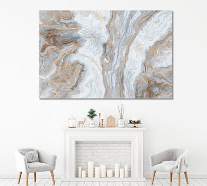 Abstract Marble with Gold Inclusions Canvas Print ArtLexy 1 Panel 24"x16" inches 