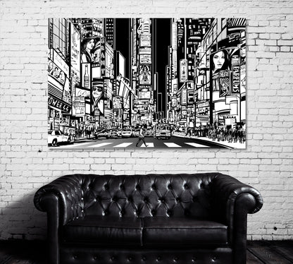 New York Street Canvas Print ArtLexy 1 Panel 24"x16" inches 