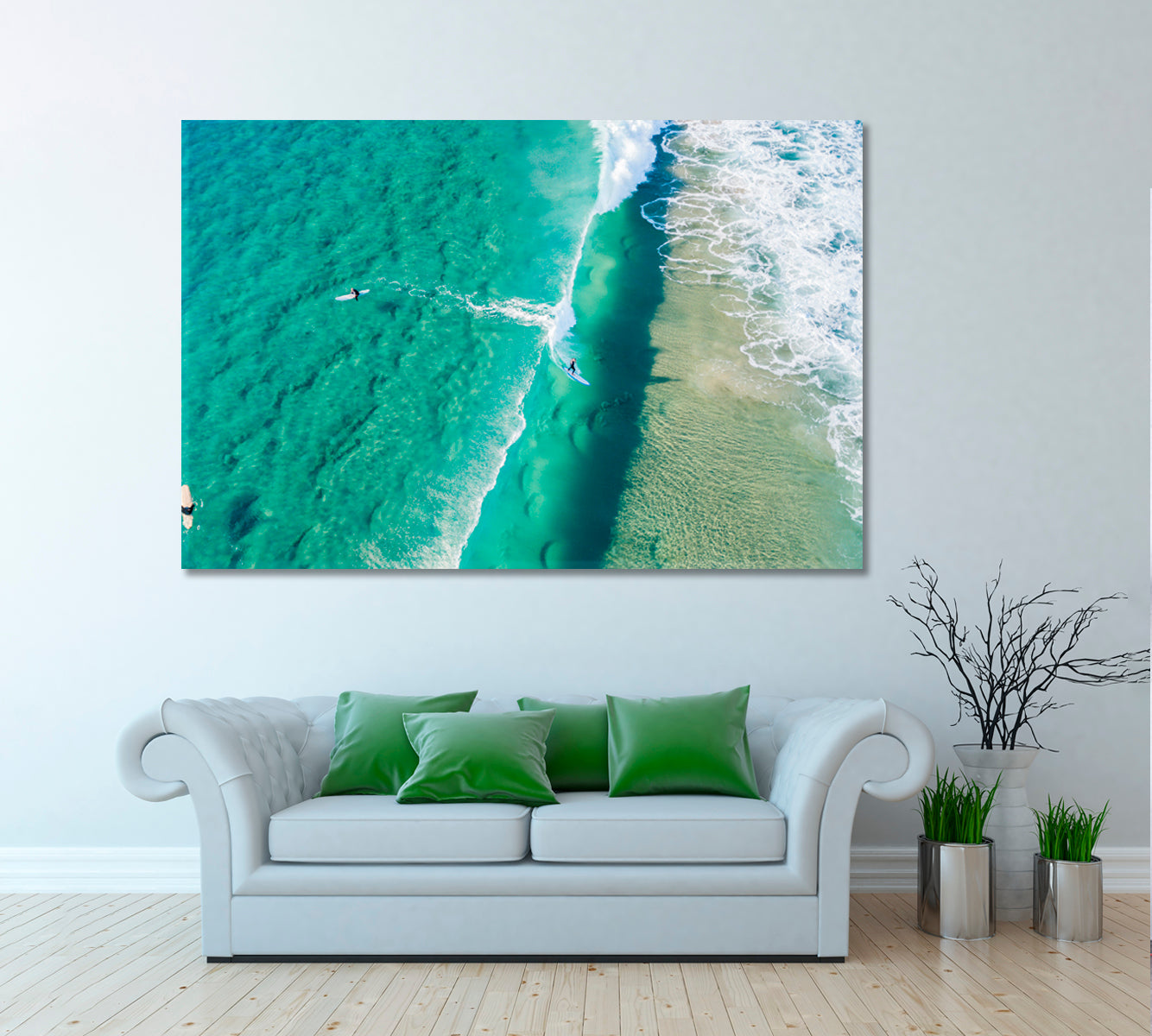Surfer Riding Wave on Gold Coast in Queensland Australia Canvas Print ArtLexy 1 Panel 24"x16" inches 