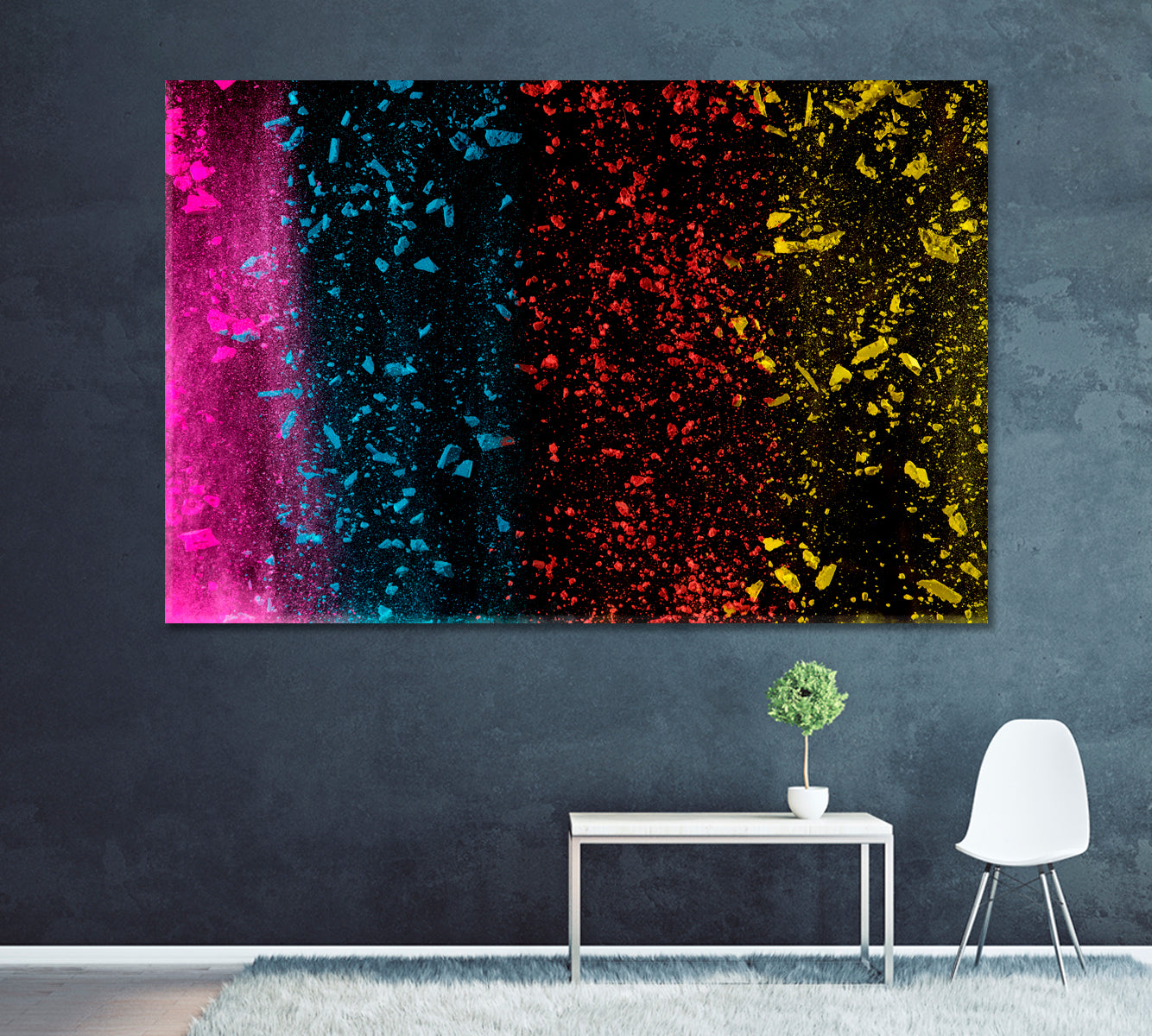 Abstract Multicolor Powder Canvas Print ArtLexy 1 Panel 24"x16" inches 
