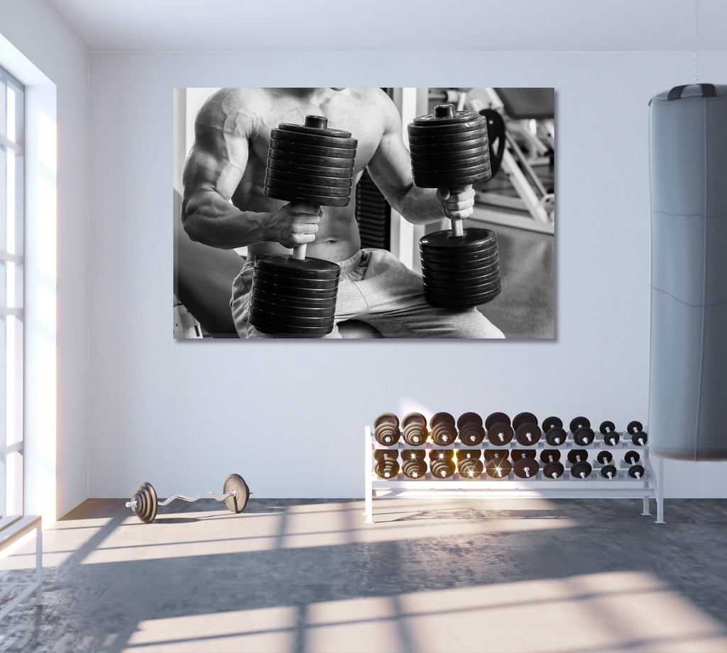 Strength Training with Dumbbells Canvas Print ArtLexy 1 Panel 24"x16" inches 