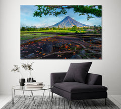 Mayon Volcano Philippines Canvas Print ArtLexy 1 Panel 24"x16" inches 