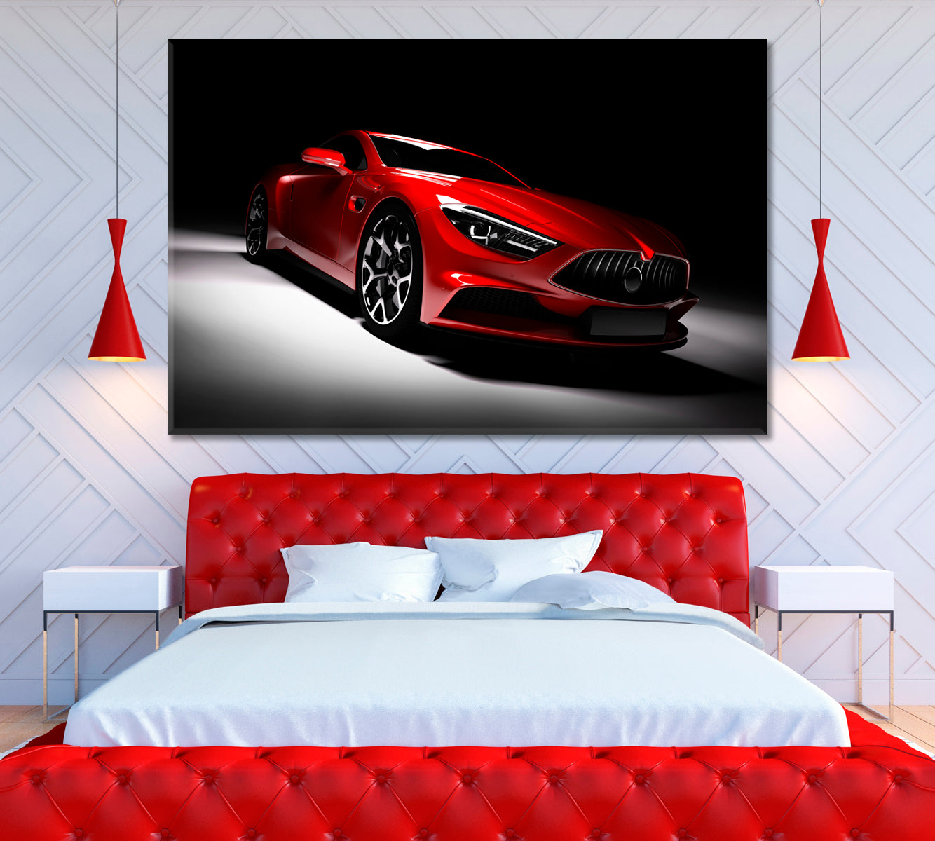 Luxury Sports Car Canvas Print ArtLexy 1 Panel 24"x16" inches 