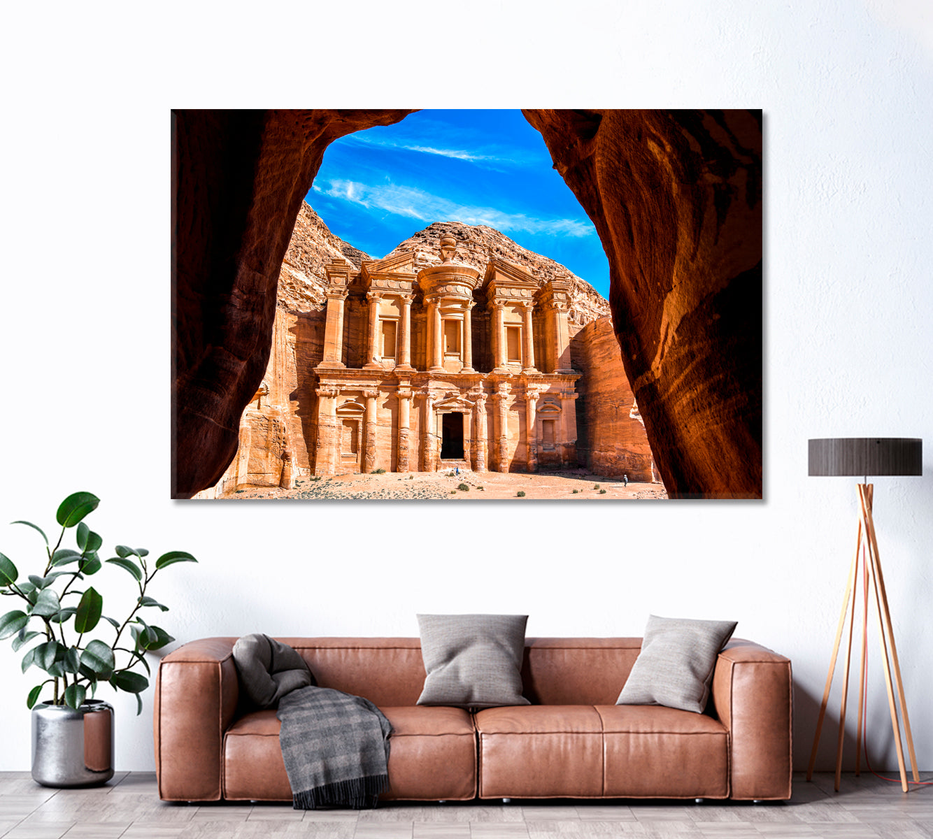 Ad Deir Monastery in Ancient City Petra Jordan Canvas Print ArtLexy 1 Panel 24"x16" inches 