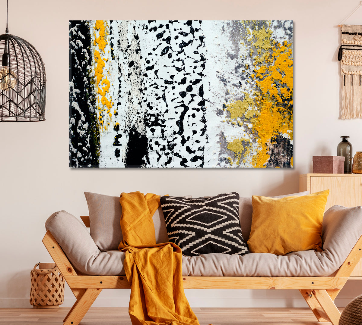Abstract Black Splashes Canvas Print ArtLexy 1 Panel 24"x16" inches 