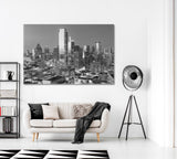 Dallas City Skyline in Black and White Canvas Print ArtLexy 1 Panel 24"x16" inches 