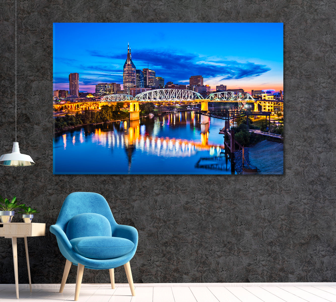 Downtown Nashville Tennessee Skyline Canvas Print ArtLexy 1 Panel 24"x16" inches 