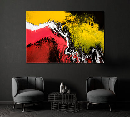 Abstract Fluid Acrylic Painting Canvas Print ArtLexy 1 Panel 24"x16" inches 
