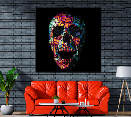 Colorful Skull Canvas Print ArtLexy 1 Panel 12"x12" inches 