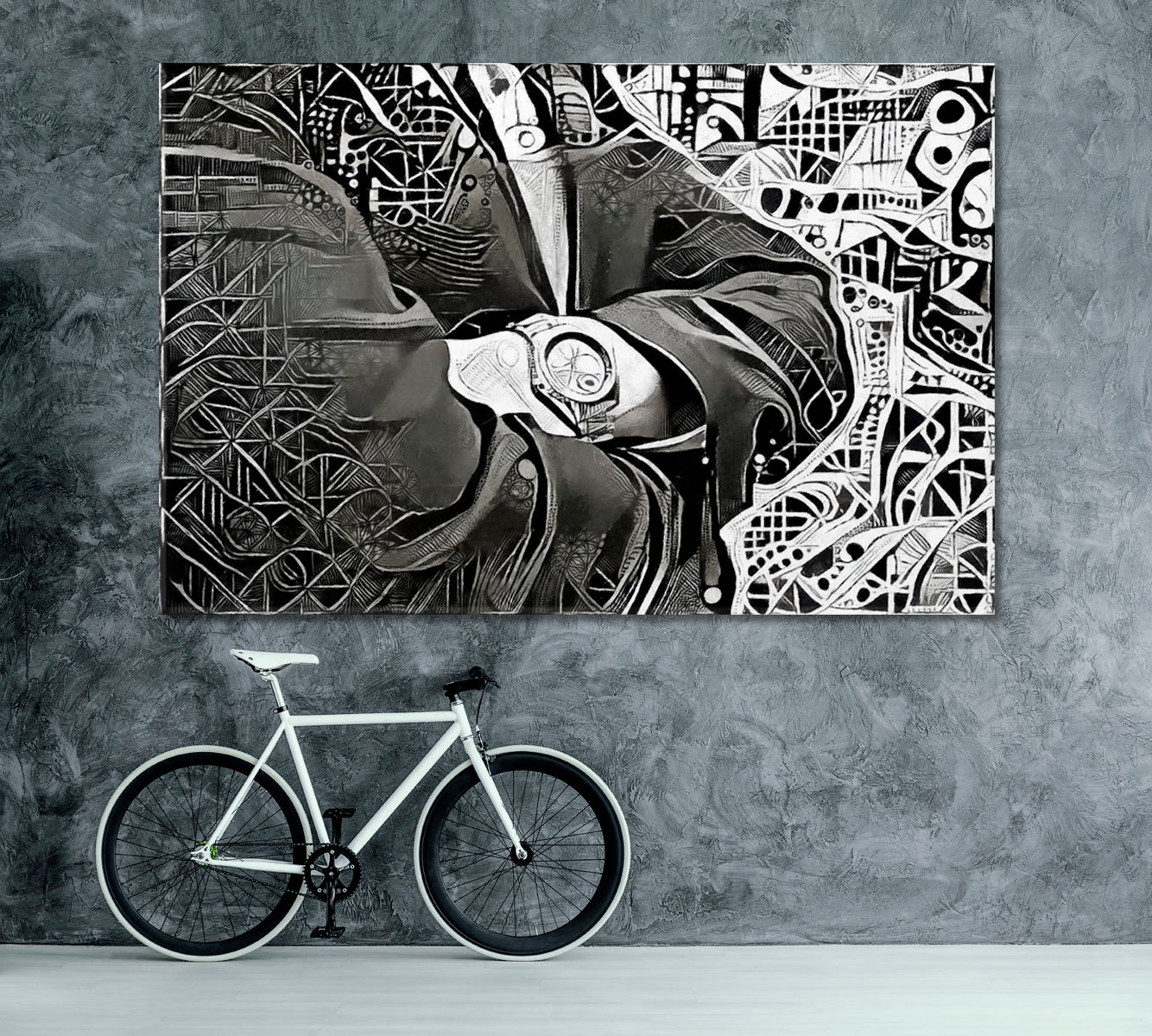 Monochrome Abstraction Businessman with Watch Canvas Print ArtLexy 1 Panel 24"x16" inches 