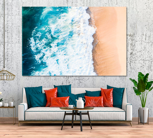Beautiful Ocean Waves Canvas Print ArtLexy 1 Panel 24"x16" inches 