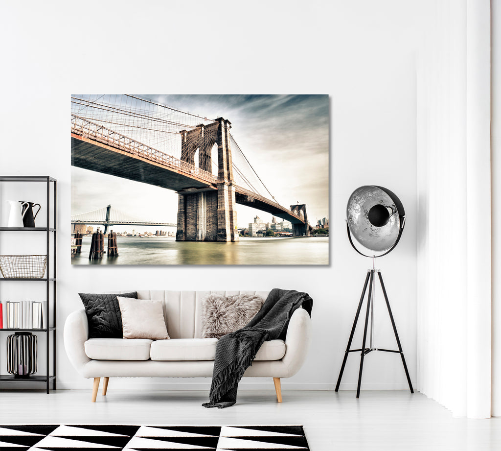 Brooklyn Bridge New York Canvas Print ArtLexy 1 Panel 24"x16" inches 
