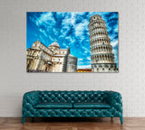 Leaning Tower of Pisa. Pisa Cathedral Italy Canvas Print ArtLexy 1 Panel 24"x16" inches 