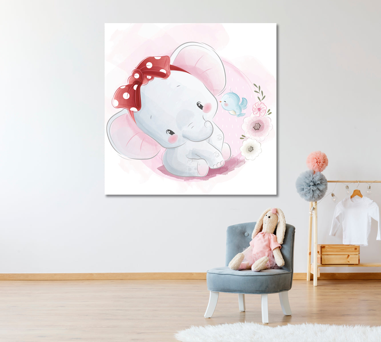 Sweet Elephant Girl Canvas Print ArtLexy   