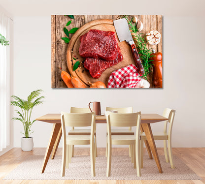 Beef Steak Canvas Print ArtLexy 1 Panel 24"x16" inches 