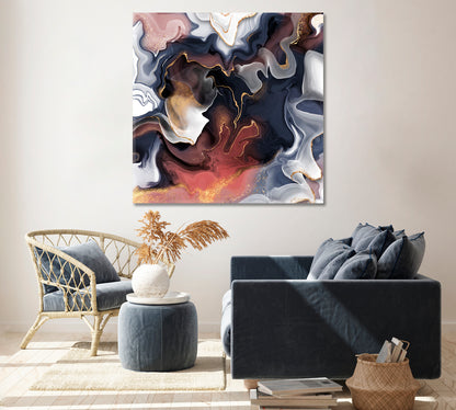 Colorful Modern Wavy Pattern Canvas Print ArtLexy 1 Panel 12"x12" inches 